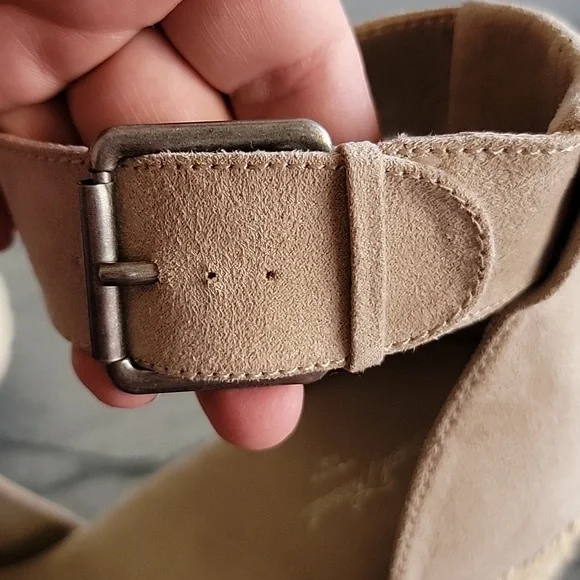 Universal Thread Jute/Faux Suede Boho Platform Wedge Peep Toe Heels Taupe sz 10 - Picture 6 of 14